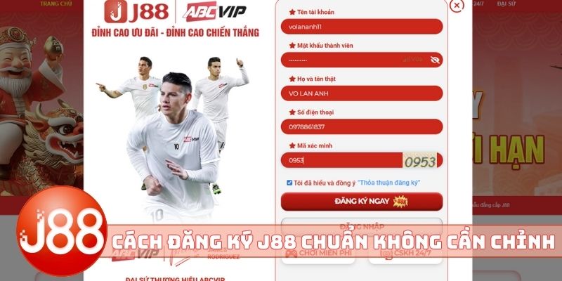 Cách đăng ký J88 chuẩn không cần chỉnh